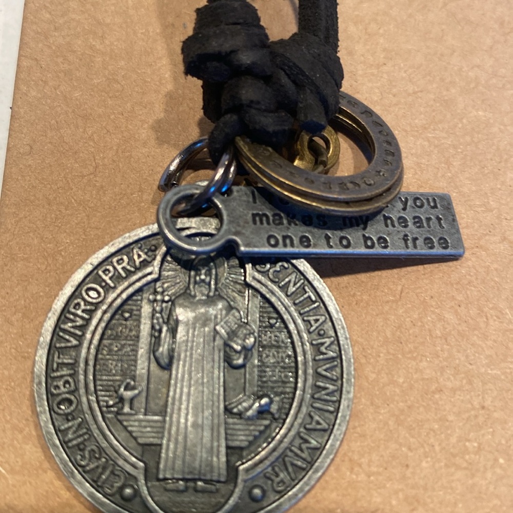 NIP St. Benedict antique-looking medal, Christian Cross and amulets